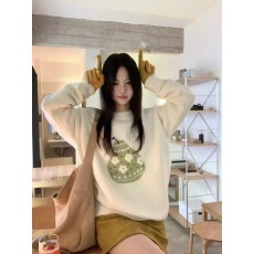 批发少女感毛衣初冬软糯慵懒感刺绣<b class='q'>上装</b>百搭内搭叠穿<b class='q'>外套</b>上衣