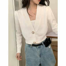 批发2025新款秋冬季<b class='q'>长袖</b>针织衫女纯色外套短款<b class='q'>开衫</b>V领毛衣<b class='q'>外</b>搭上衣