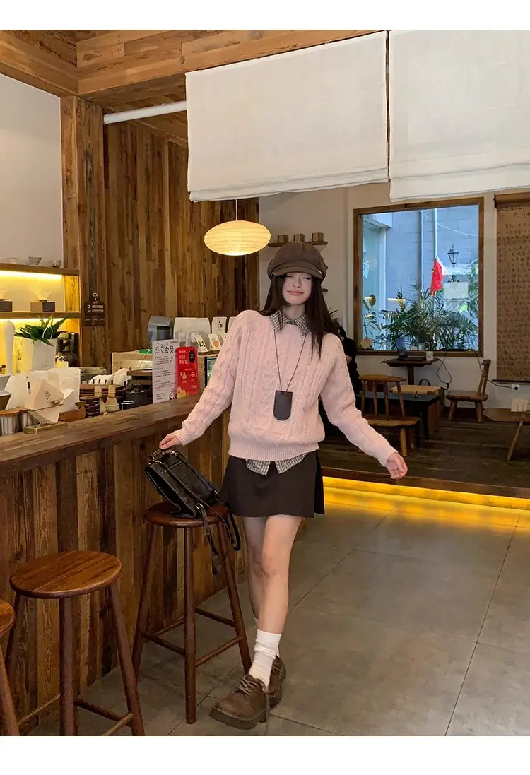 라운드넥 루즈핏 울 니트 상세 이미지 9