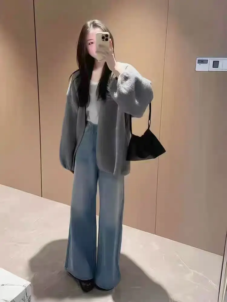 퍼프소매 울 니트 카디건 상세 이미지 2
