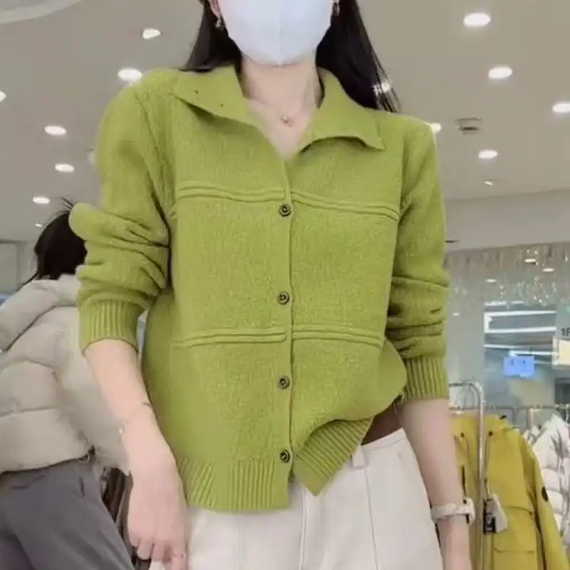 버튼 하이넥 울 가디건 상세 이미지 1