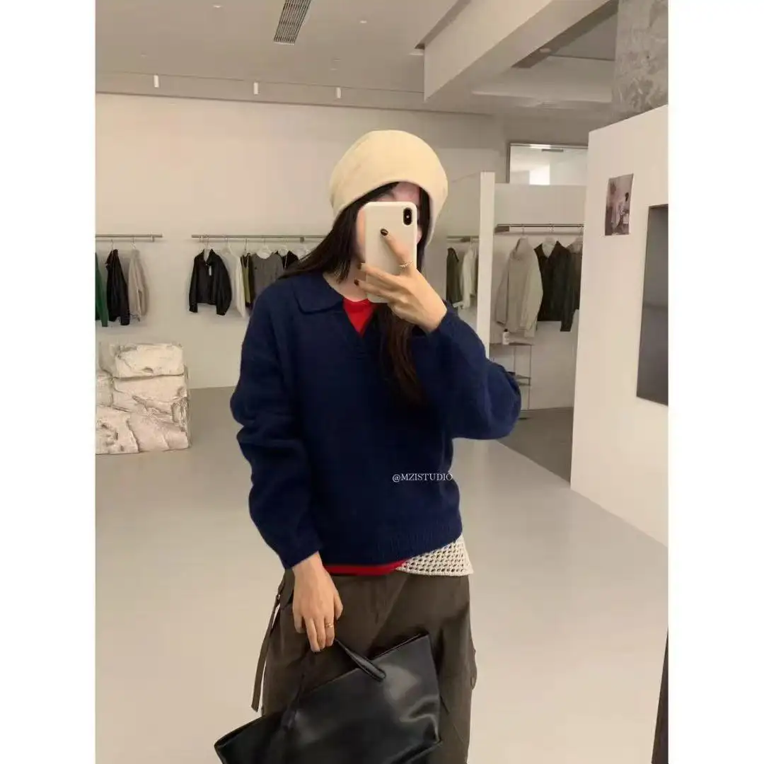 폴로 칼라 울 니트 상세 이미지 1