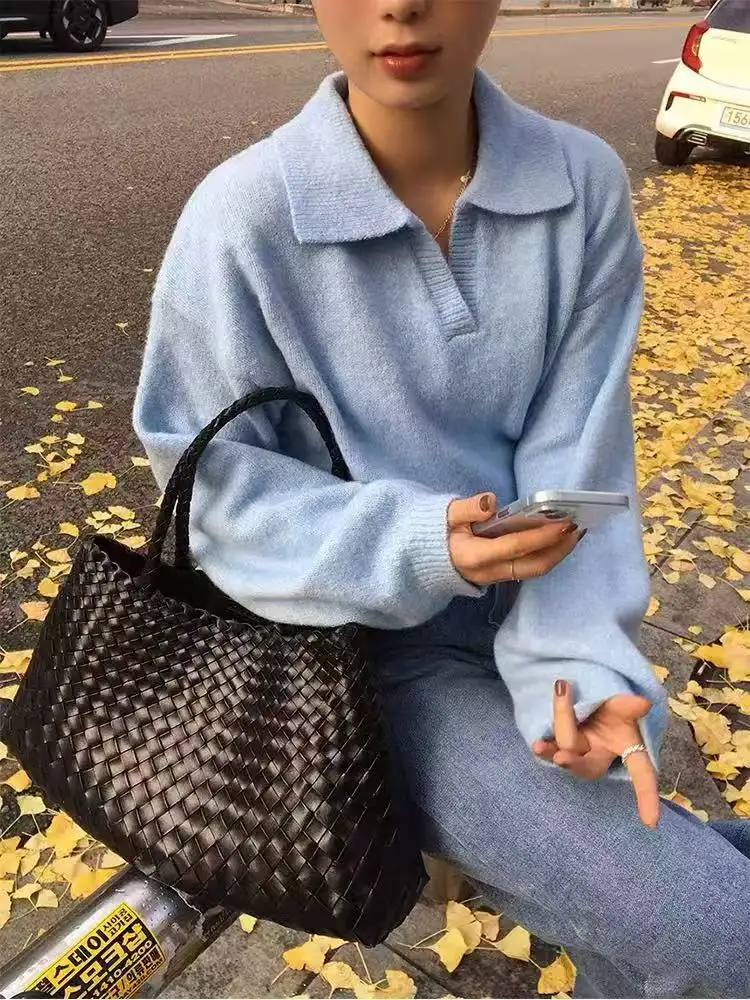 폴로 칼라 울 니트