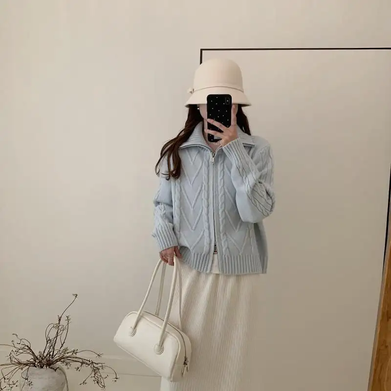 울 케이블 니트 카디건 상세 이미지 7