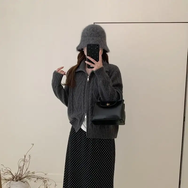 울 케이블 니트 카디건 상세 이미지 10