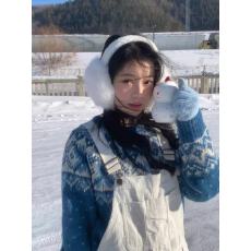 批发复古慵懒风提花圆领套头毛衣秋冬新款甜美风费尔岛长袖针织衫上衣