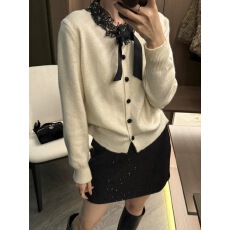 批发蕾丝蝴蝶结羊毛针织开衫女<b class='q'>欧洲站</b>2025冬装<b class='q'>新款</b>欧货女装时尚毛衣潮