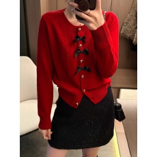 批发小香风蝴蝶结羊毛针织开衫女<b class='q'>欧洲站</b>2026冬装<b class='q'>新款</b>欧货女装短外套潮