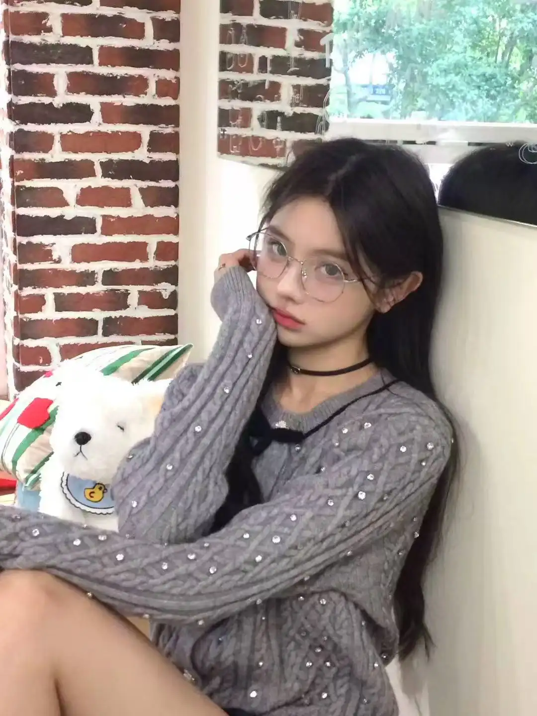 순수 울 라운드넥 긴소매 가디건 상세 이미지 7