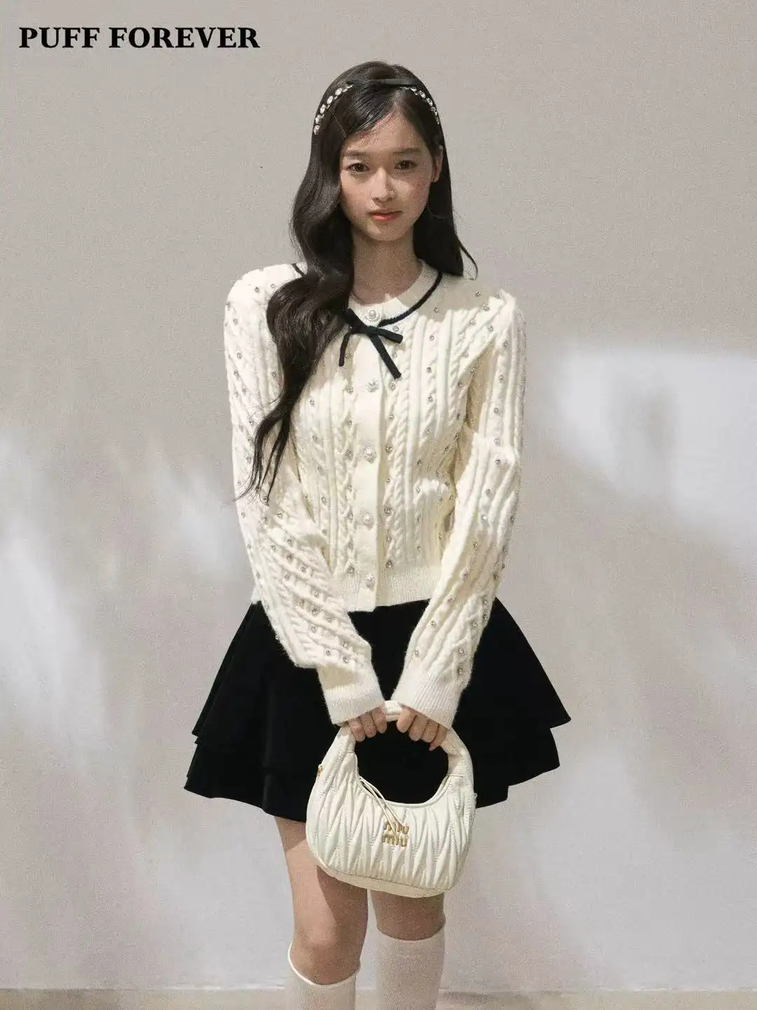 순수 울 라운드넥 긴소매 가디건 상세 이미지 12