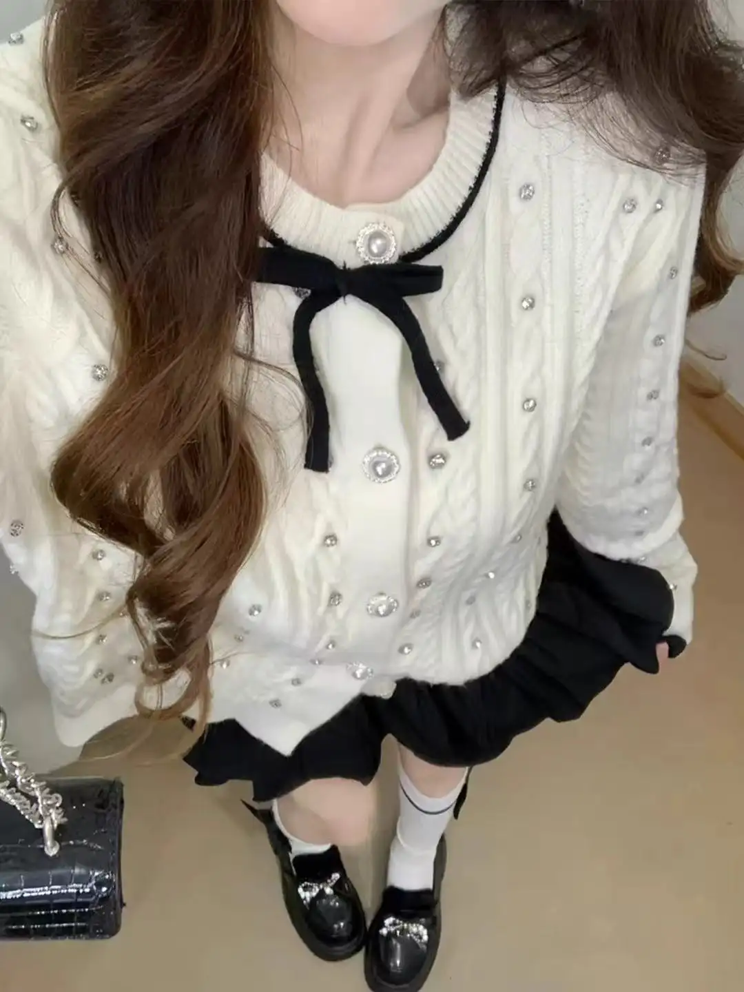순수 울 라운드넥 긴소매 가디건 상세 이미지 17