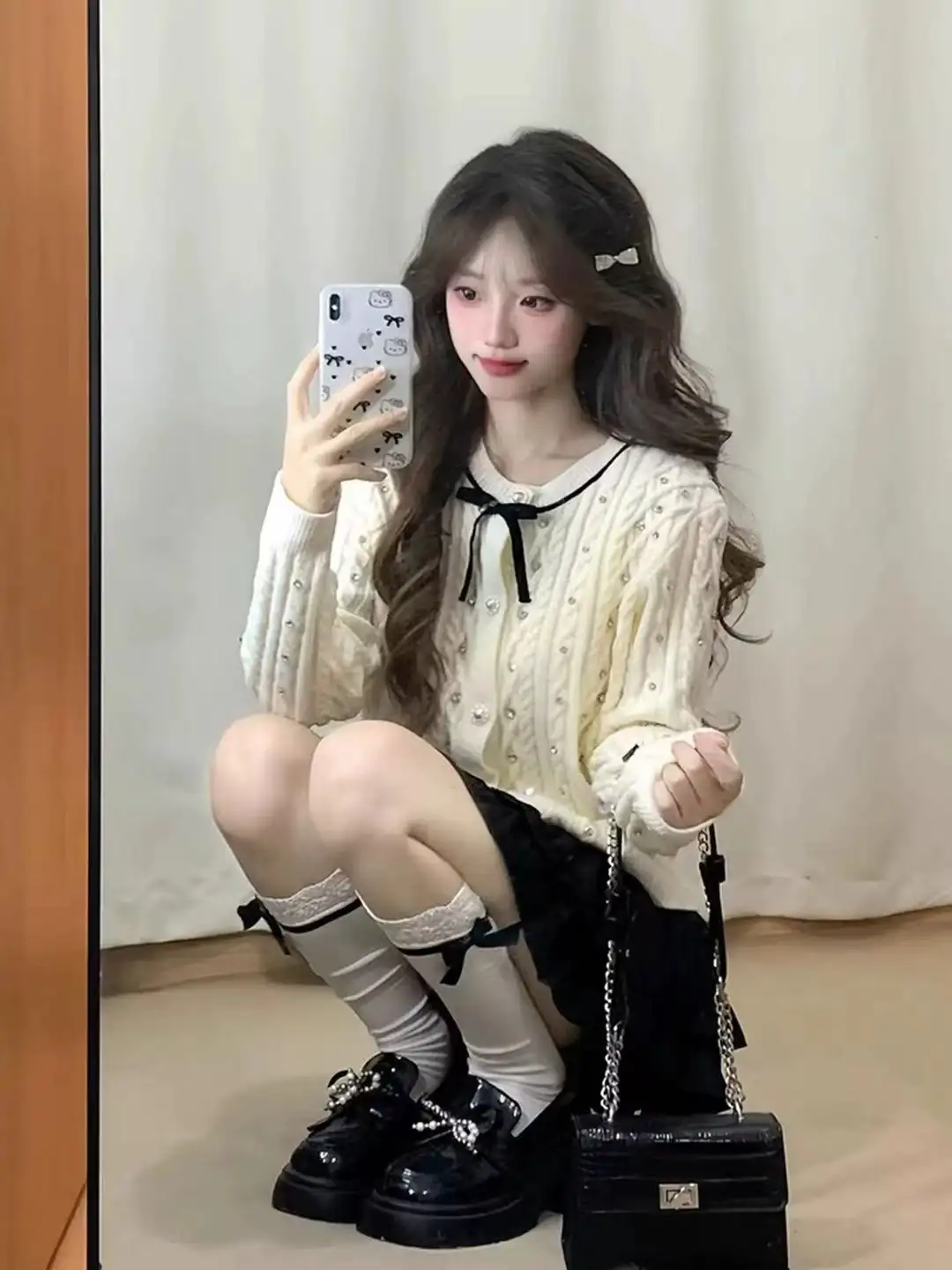 순수 울 라운드넥 긴소매 가디건 상세 이미지 18