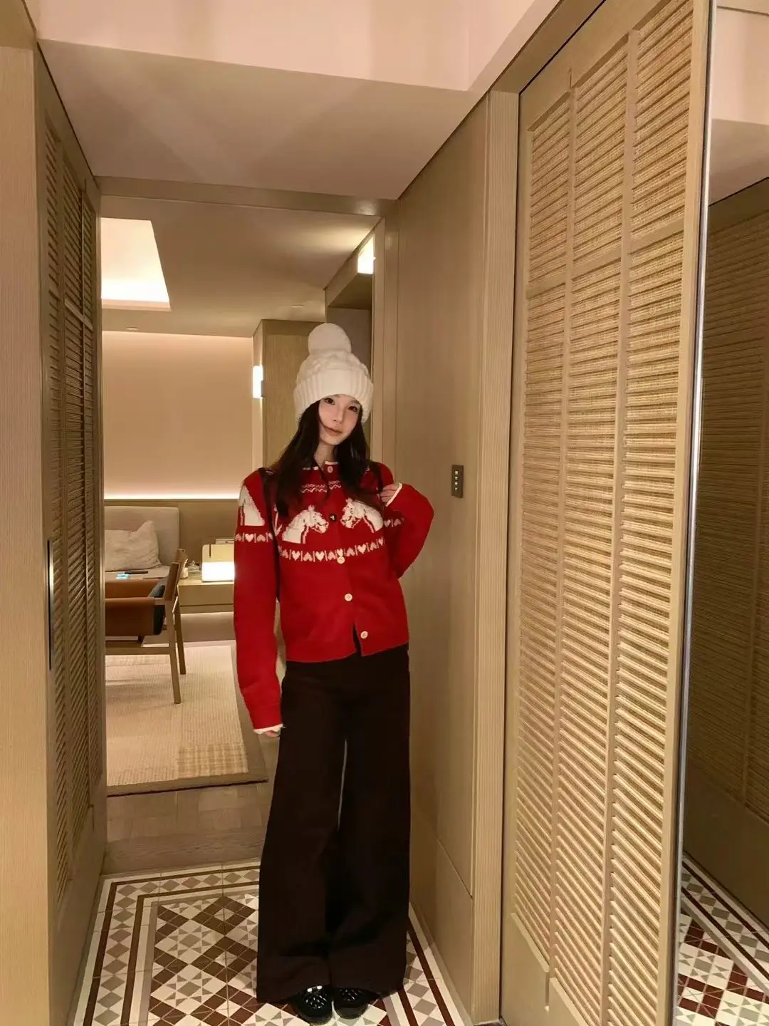 프레피 레트로 울 가디건 상세 이미지 3