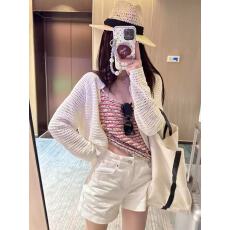 批发韩系翻领镂空针织开衫钩花上衣外套立体提花背心套装空调衫春夏女