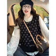 批发韩版风<b class='q'>荷叶边</b>下摆针织衫马甲背心女春季新品叠穿氛围感百搭外穿