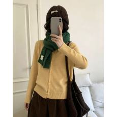 批发韩系简约圆领针织开衫女秋冬季时尚百搭显瘦外搭外套软糯亲肤上衣