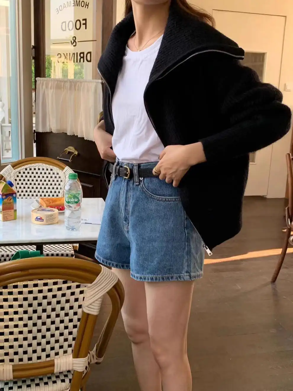 폴드 칼라 울 니트 카디건 상세 이미지 27