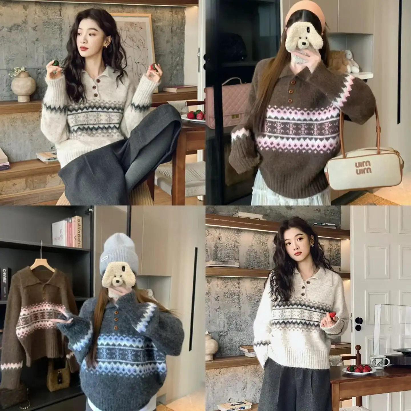 페어아일 폴로넥 울 니트 상세 이미지 1