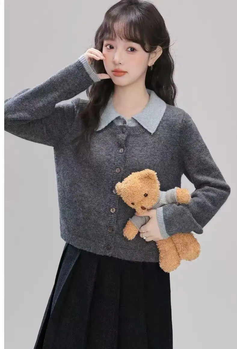 레이어드 V넥 울 가디건 상세 이미지 5