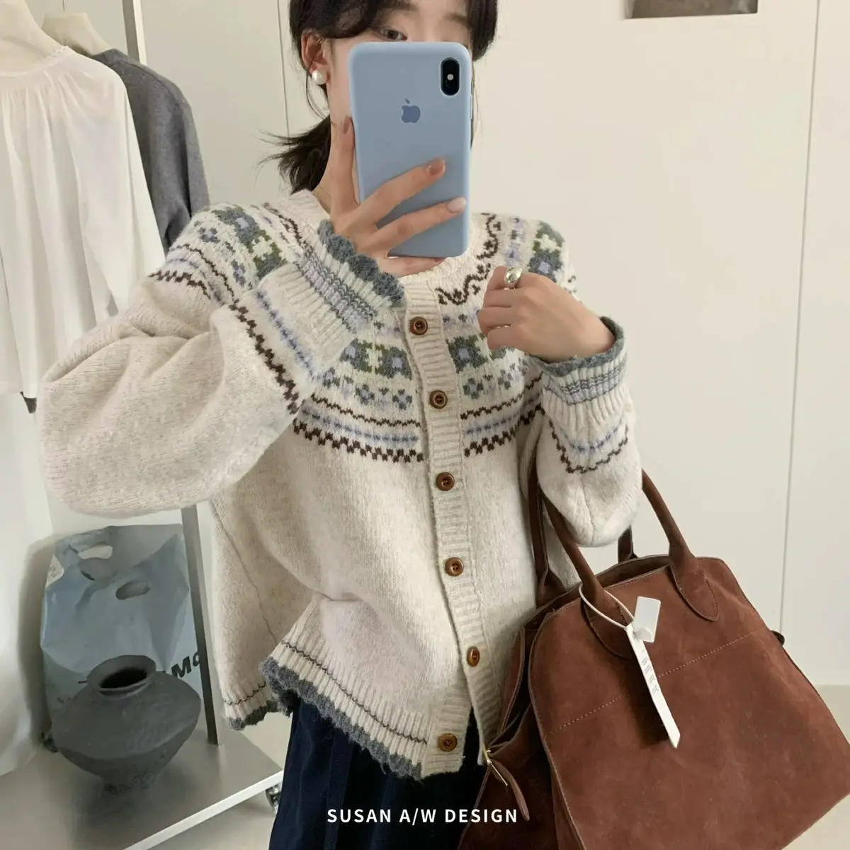 페어아일 울 가디건 상세 이미지 1