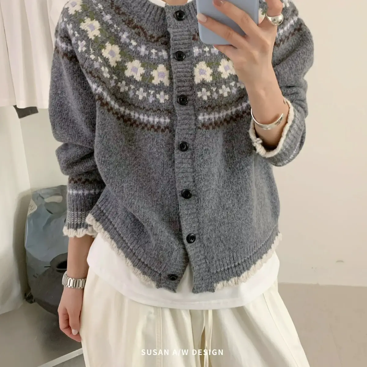 페어아일 울 가디건 상세 이미지 3
