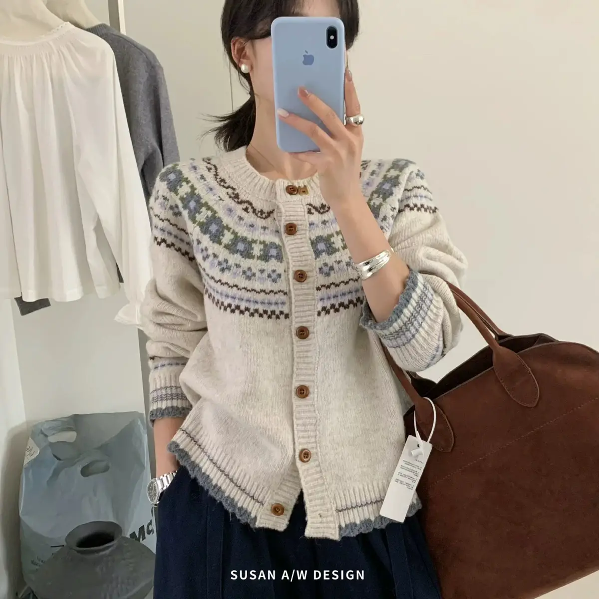 페어아일 울 가디건 상세 이미지 4
