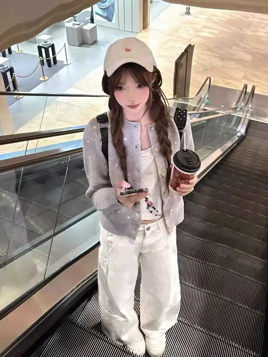 한국인기 루즈핏 도트 가디건 상세 이미지 6