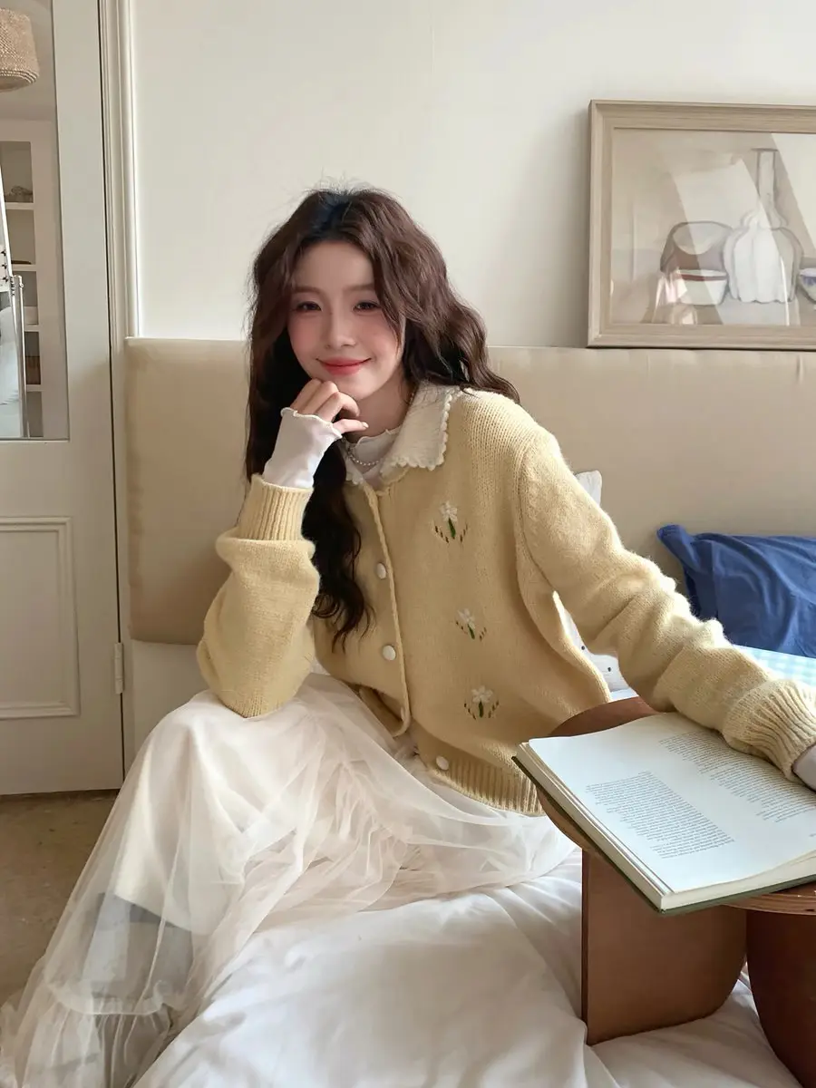 한국인기 울 폴로넥 가디건 상세 이미지 3