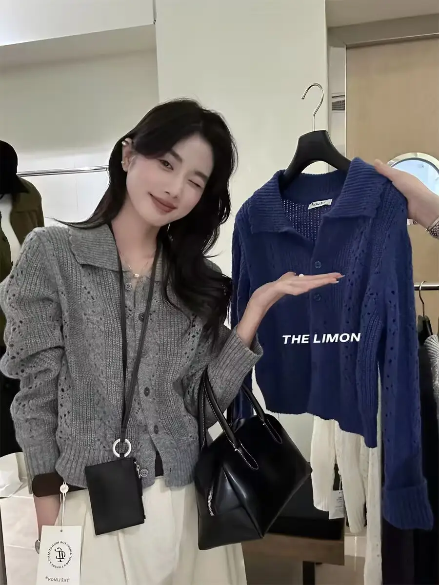 폴로넥 울 니트 카디건 상세 이미지 1