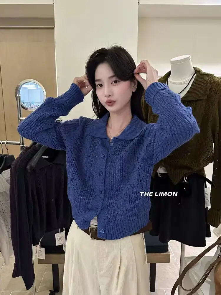 폴로넥 울 니트 카디건 상세 이미지 2