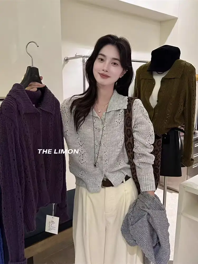 폴로넥 울 니트 카디건 상세 이미지 3