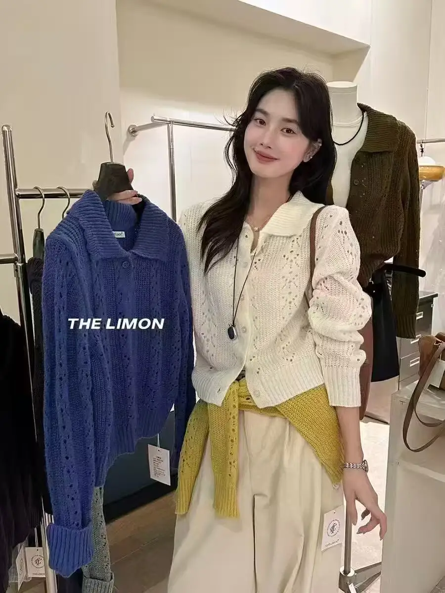 폴로넥 울 니트 카디건 상세 이미지 5