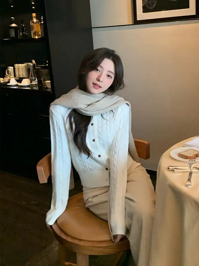 한국인기 꽈배기 라운드넥 가디건 상세 이미지 5