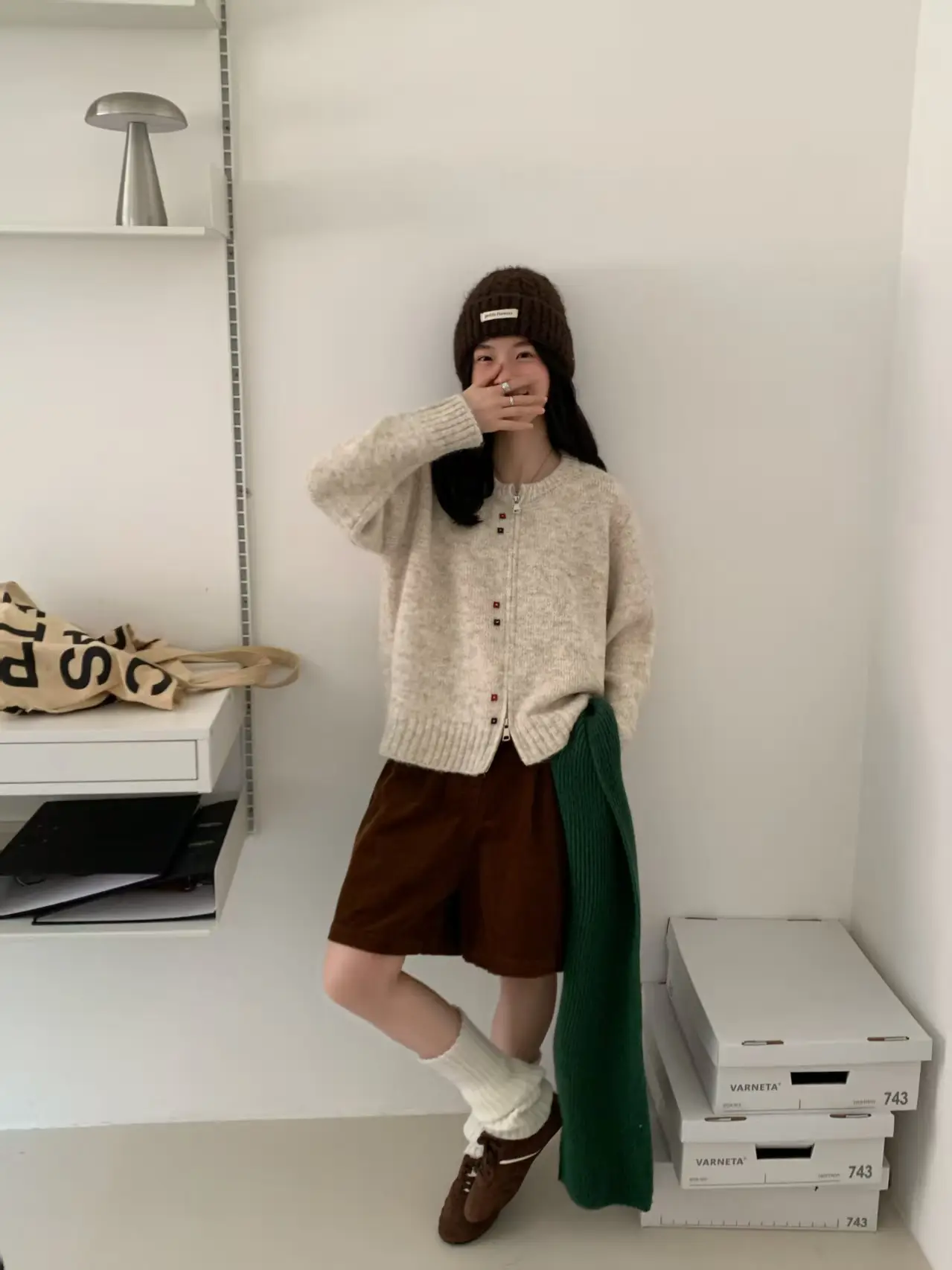 레트로 더블 지퍼 울 가디건 상세 이미지 3
