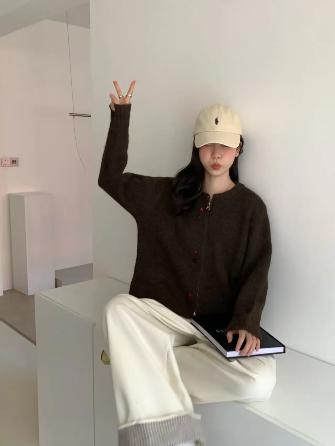 레트로 더블 지퍼 울 가디건 상세 이미지 5