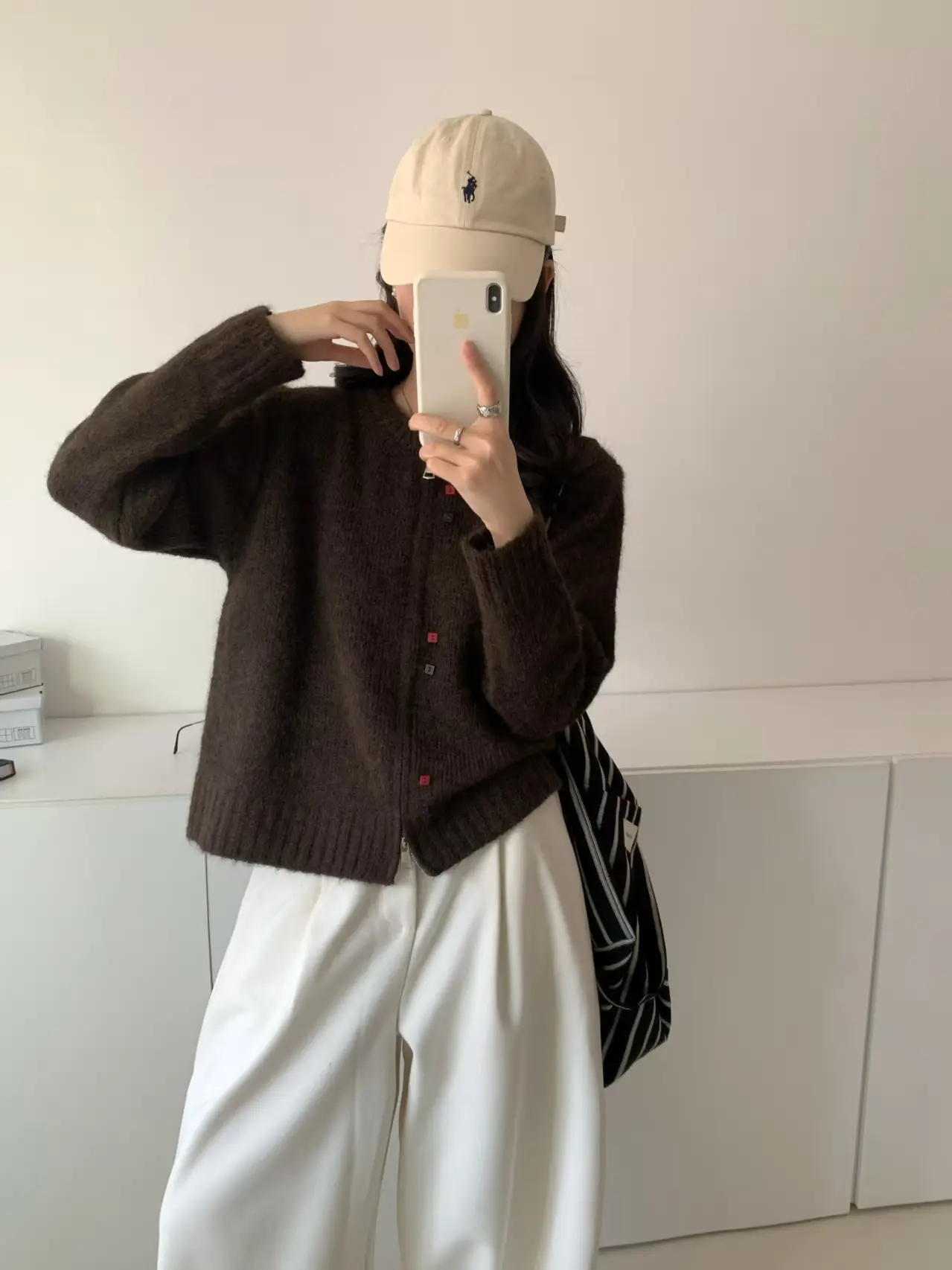 레트로 더블 지퍼 울 가디건 상세 이미지 6