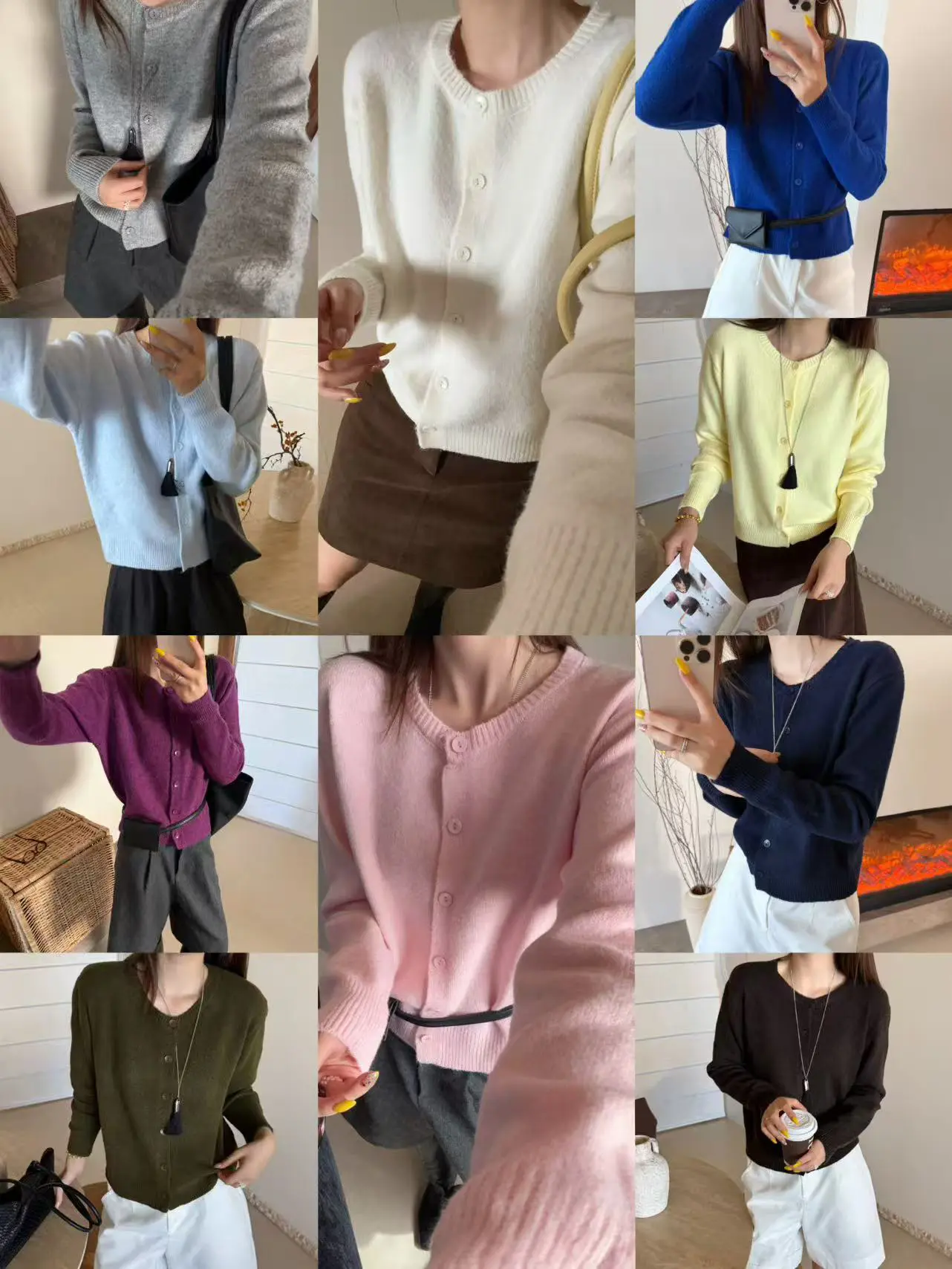 한국인기 울 라운드넥 가디건 상세 이미지 8