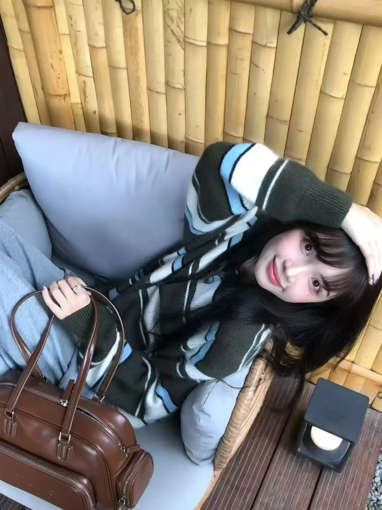 폴로 칼라 스트라이프 울 니트 상세 이미지 2
