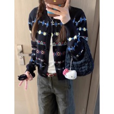 批发费尔岛花纹提花韩系复古针织开衫女毛衣秋冬外穿宽松软糯<b class='q'>外套</b>上衣