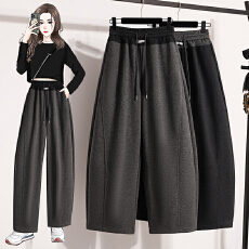 批发<b class='q'>大码</b>实拍2025新款今年流行爆款秋冬季宽松休闲弯刀下装高级感女裤