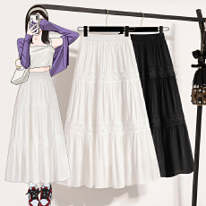 批发大码实拍2026春夏爆款纯色胖妹妹时尚百搭高腰显瘦A字中长裙