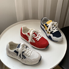 批发2025秋季新款网面厚底拼色<b class='q'>百搭</b>休闲<b class='q'>运动鞋</b>