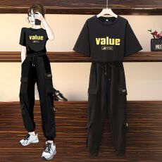 批发现货 大码工装套装女夏2026新款潮牌休闲洋气韩版宽松两件套