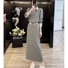 批发/<b class='q'>秋</b>穿搭一整套卫衣套装2025新款高级感半身裙长裙巨好看套装