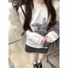 批发THETURE 动物园印花T圆领T恤上衣长袖内搭秋冬新款女<b class='q'>休闲</b>打底衫