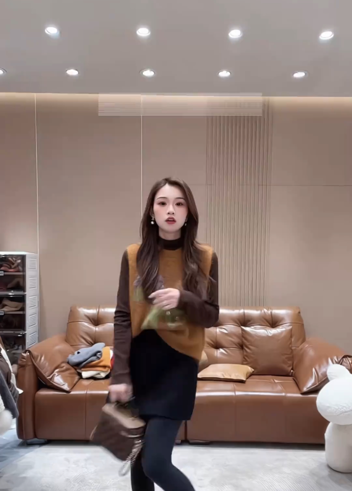 설탕 말 사람들 21550 겨울 만화 플리스 작은 말 스팽글 민소매 보온 다용도 조끼