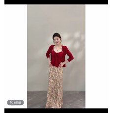 批发【颂宋】新款修身显瘦简约温柔风春季针织<b class='q'>开衫</b>两件套套装