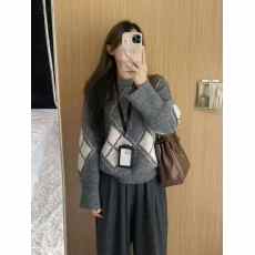 批发<b class='q'>韩国</b>chic秋冬慵懒宽松撞色提花菱形<b class='q'>情侣</b><b class='q'>套头</b>保暖长袖毛衣针织衫女