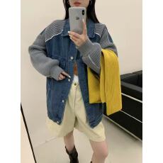批发<b class='q'>原创</b><b class='q'>设计</b>拼接牛仔外套女2025秋季新款宽松短款小众休闲夹克上衣潮