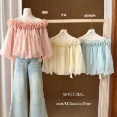 批发AS OFFICIAL-美貌在线立体花边斜肩<b class='q'>雪纺</b>小衫大爱这一款—